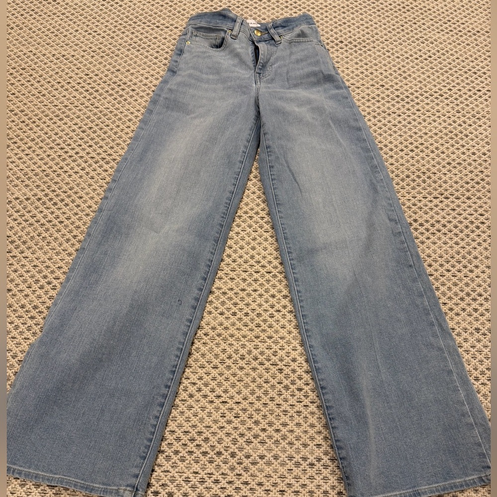 Frame Denim Wide Leg Flare Jeans in Light Blue